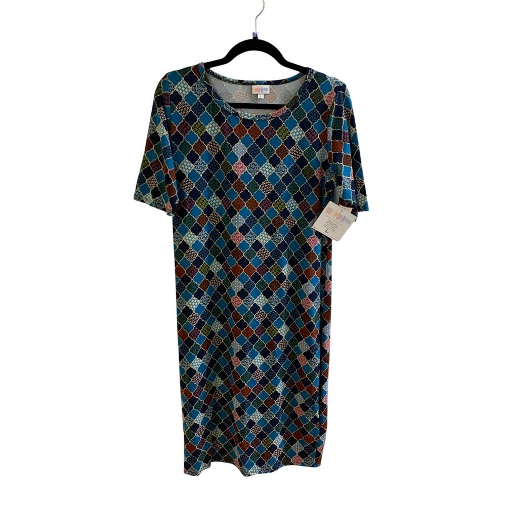 NEW LuLaRoe Floral JULIA Maxi  Dress Size L Scoop Neck Multicolor